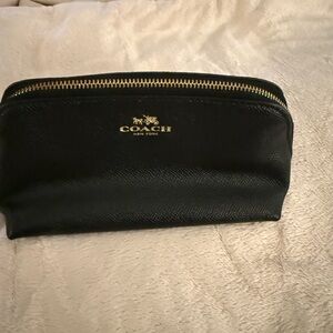 Coach Black Pouch with Gold Zipper